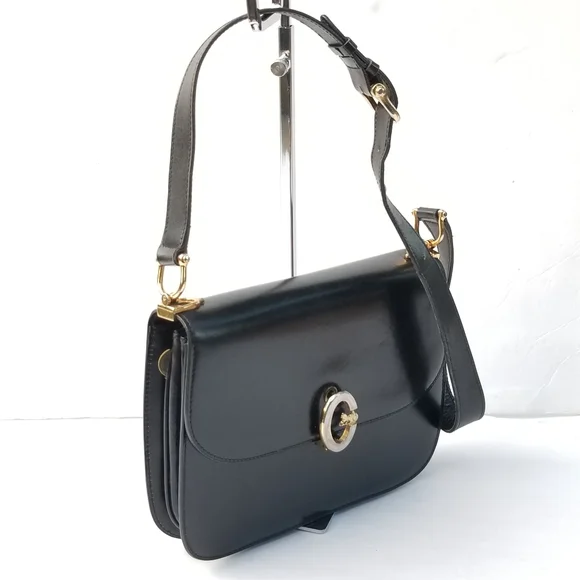 Vintage CÉLINE Paris Horse Carriage Caleche box calf shoulder crossbody bag - Picture 5 of 16